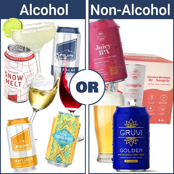 Alcohol and non-alcohol drinks